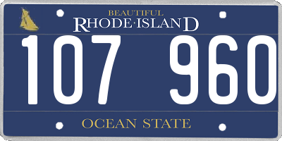 RI license plate 107960