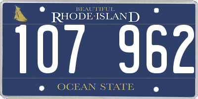 RI license plate 107962