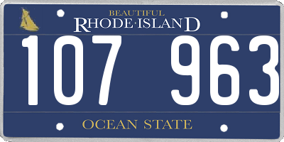 RI license plate 107963