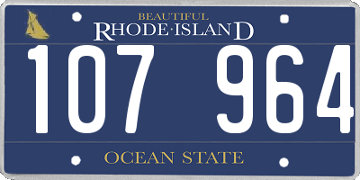 RI license plate 107964