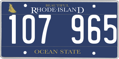 RI license plate 107965