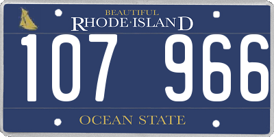 RI license plate 107966