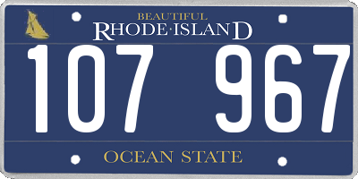 RI license plate 107967