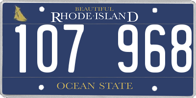 RI license plate 107968