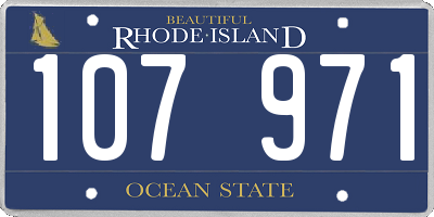 RI license plate 107971