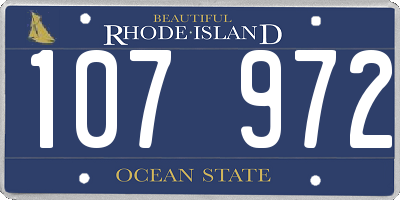 RI license plate 107972