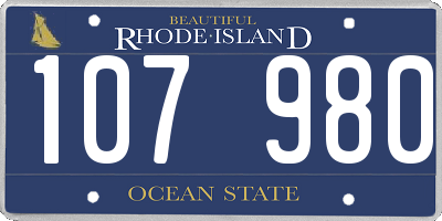 RI license plate 107980