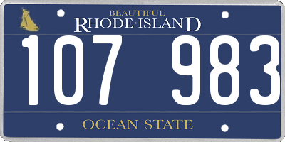 RI license plate 107983