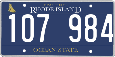 RI license plate 107984