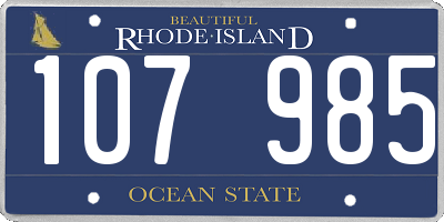 RI license plate 107985