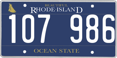 RI license plate 107986