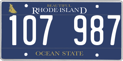RI license plate 107987