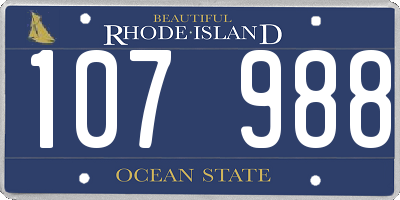 RI license plate 107988