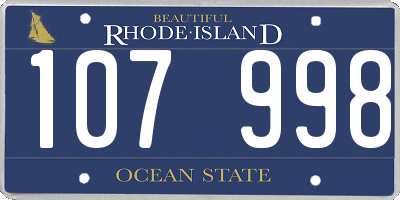 RI license plate 107998