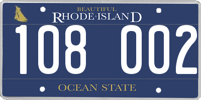 RI license plate 108002