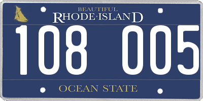 RI license plate 108005
