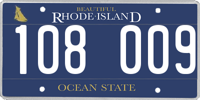 RI license plate 108009