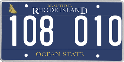 RI license plate 108010