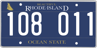 RI license plate 108011