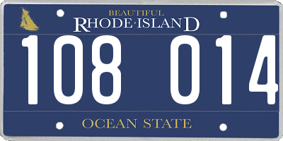 RI license plate 108014