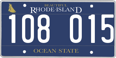 RI license plate 108015