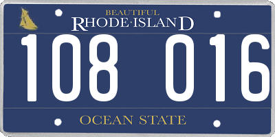 RI license plate 108016
