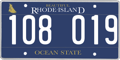 RI license plate 108019