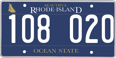 RI license plate 108020