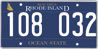 RI license plate 108032