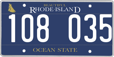 RI license plate 108035