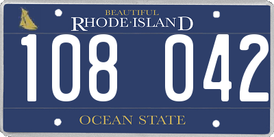 RI license plate 108042