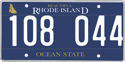 RI license plate 108044