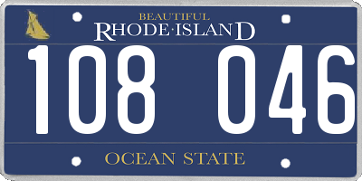 RI license plate 108046