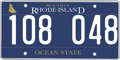 RI license plate 108048