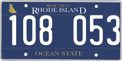 RI license plate 108053