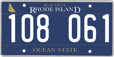RI license plate 108061