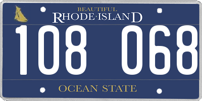 RI license plate 108068