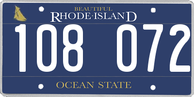 RI license plate 108072