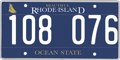 RI license plate 108076