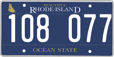 RI license plate 108077