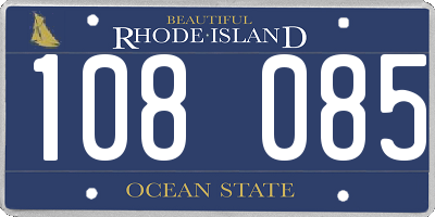 RI license plate 108085