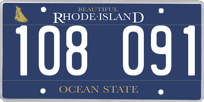 RI license plate 108091