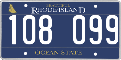 RI license plate 108099