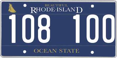 RI license plate 108100