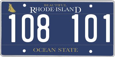 RI license plate 108101