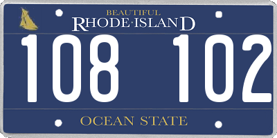 RI license plate 108102
