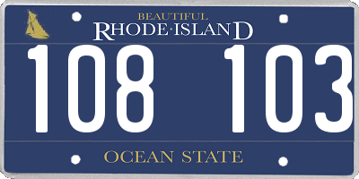 RI license plate 108103