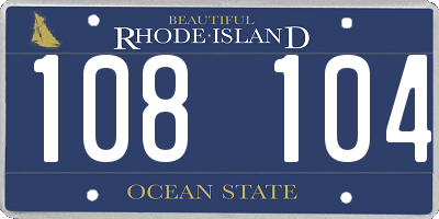 RI license plate 108104