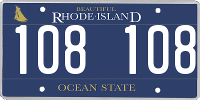 RI license plate 108108