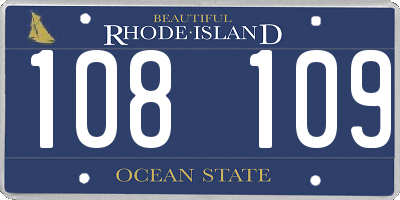 RI license plate 108109